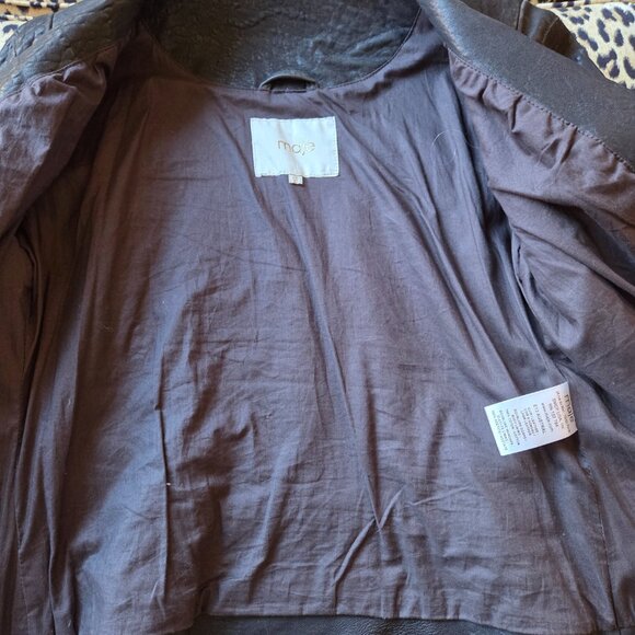 MAJE Leather jacket in midnight blue, size EU 38 - Picture 12 of 12